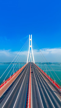 View of Baguazhou Bridge over Yangtze River in Nanjing