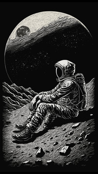 Q版宇航员插画-拍信图库