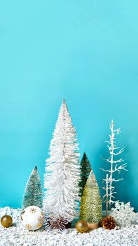 Christmas tree surrounded by crystal balls