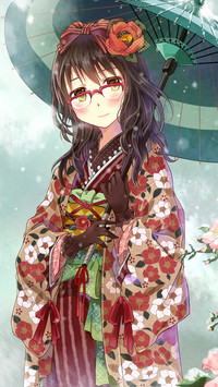 执伞少女