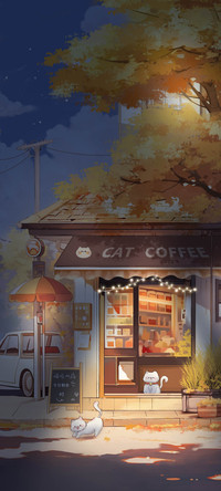 猫咪咖啡店昼夜换图