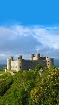 Harlech castle in summer sunshine unesco world heritage