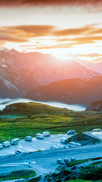 Green mountains and nice sunshine