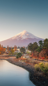 The morning light is beautiful by the foot of Mount Fuji