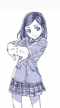 黑白风动漫少女-拍信图库