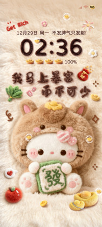 毛绒猫猫 马上发财