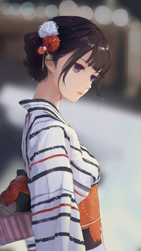 温柔千万的和服少女