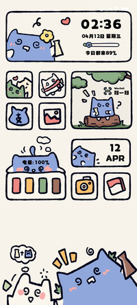 简约涂鸦 布袋猫猫