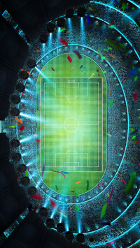 A football field in grand celebration