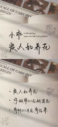 小乖爱人如养花