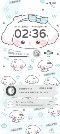 薄巧可爱平铺小狗