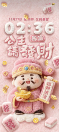 毛绒暴富小财神