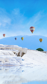 Amazing White Travertine Terrace Formations