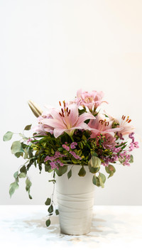 Pink lilies bouquet