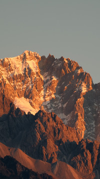 Close-up of Jade Dragon Snow Mountain with sunlight
