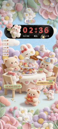 可爱毛绒下午茶