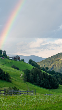 Rainbow field scenery