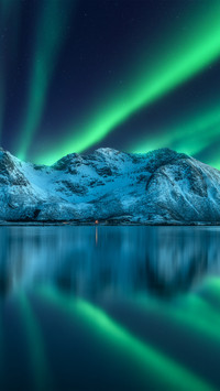 The northern lights on the coast