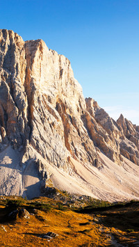 Rugged rocks and grassland