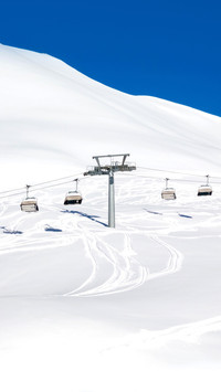 Ciampac ski area near Marmolada glacier
