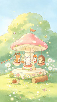 治愈卡通插画壁纸-锐景创意