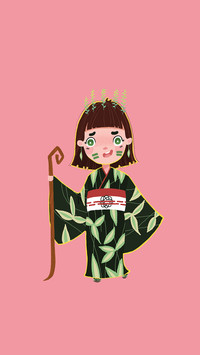 俏皮和服女孩