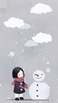 女孩与小雪人