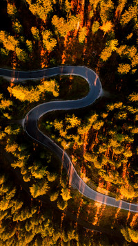 Aerial view of mountain roads