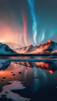 Aurora over norway and the milky way