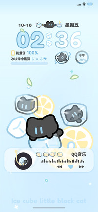 冰块小黑猫