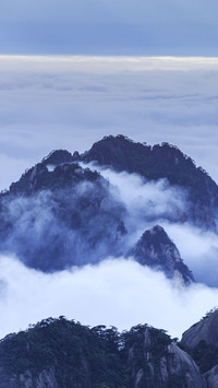 黄山云海瀑布