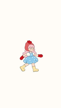 小女孩治愈插画壁纸-锐景创意