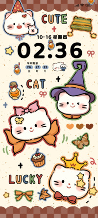 复古薄巧咖啡猫猫头