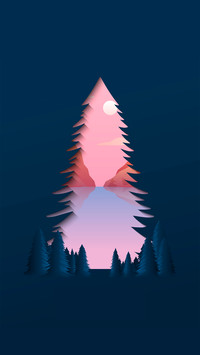 Minimalist landscape illustration background