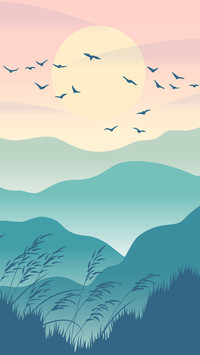 Minimalist landscape illustration background