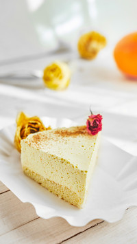 Light diet layered biscuit with curd cream and cherry