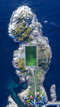Football Field or Soccer Field in the Henningsvaer