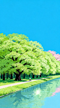日系肌理风插画壁纸-锐景创意