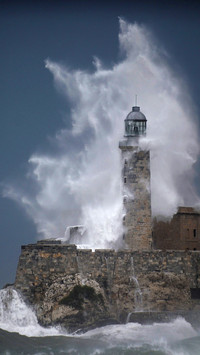 Havana wave lighthouse cuba