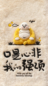 毛茸茸文字好运壁纸-锐景创意