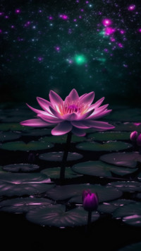 Moonlight over the lotus pond