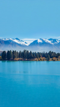 Real blue glacier lake  At the foot of the Southern Alps