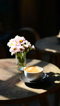 An empty coffee with a stain in white mug