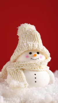 Peaceful Snow Scene, Snowman's Warm Winter Welcome