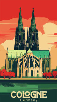 Vintage Travel Posters Set of Cologne, Germany