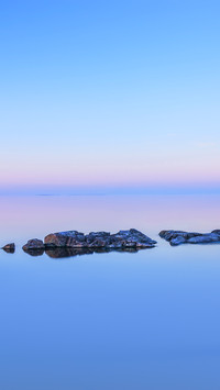 Tranquil minimalist landscape with rocks