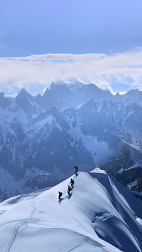 Climbers Climbing the Mountain