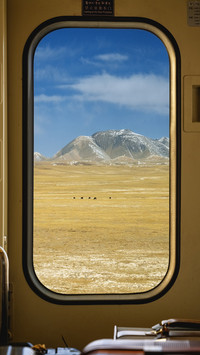 Scenery of the northern tibetan grassland railway