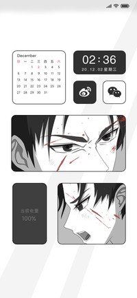 黑白漫画风小组件
