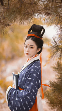 橙红发带